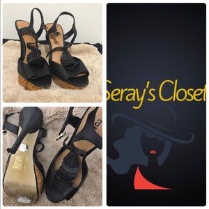 beautiful black peep toe heels